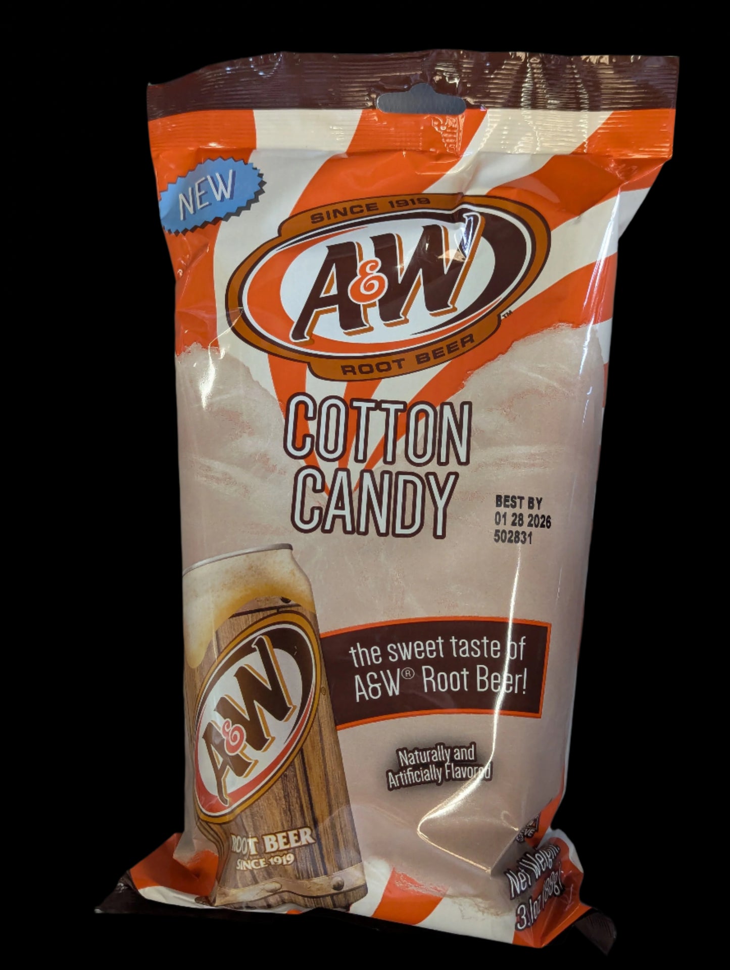 A&W Root Beer Cotton Candy 3.1oz Bag