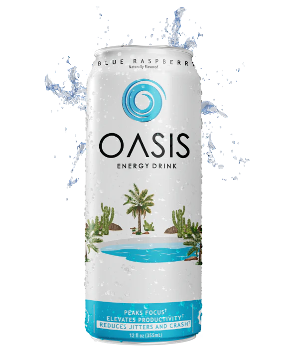 Oasis Blue Raspberry Energy Drink 12oz Single Can