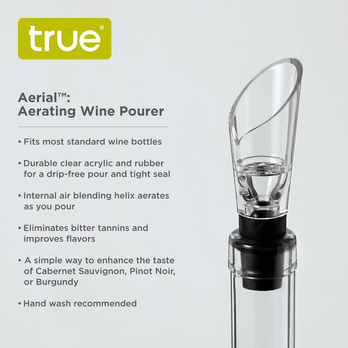 Aerial Acrylic & Rubber Aerating Wine Bottle Pour Spout