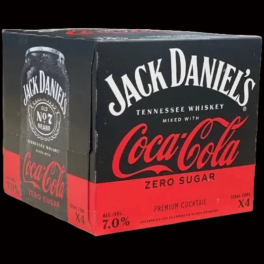Jack Daniel's Zero Sugar Coca-Cola 12oz Cans (4pk)