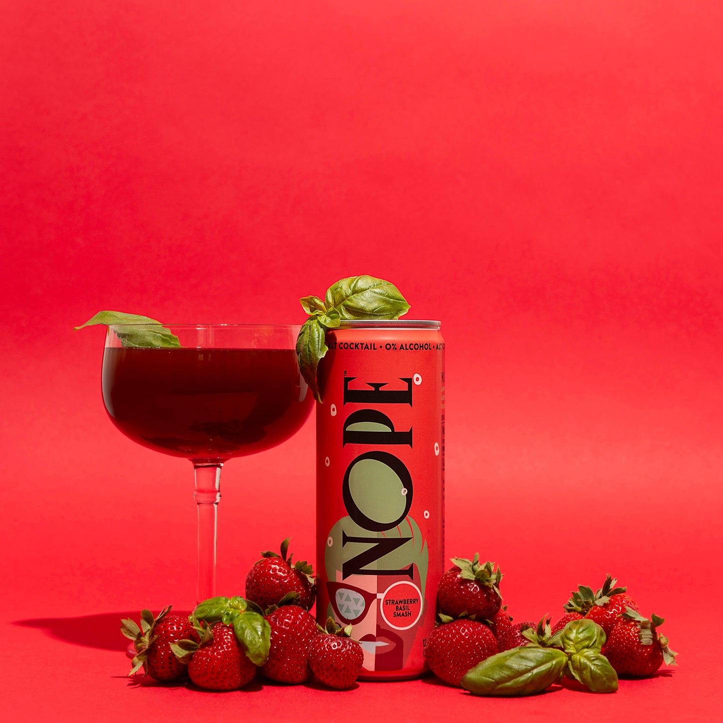 NOPE Beverages N/A Strawberry Basil Smash 12oz Cans (24 pack)