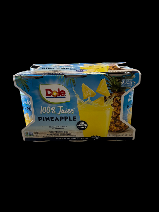 Dole Pineapple Juice 6oz Cans (6pk)