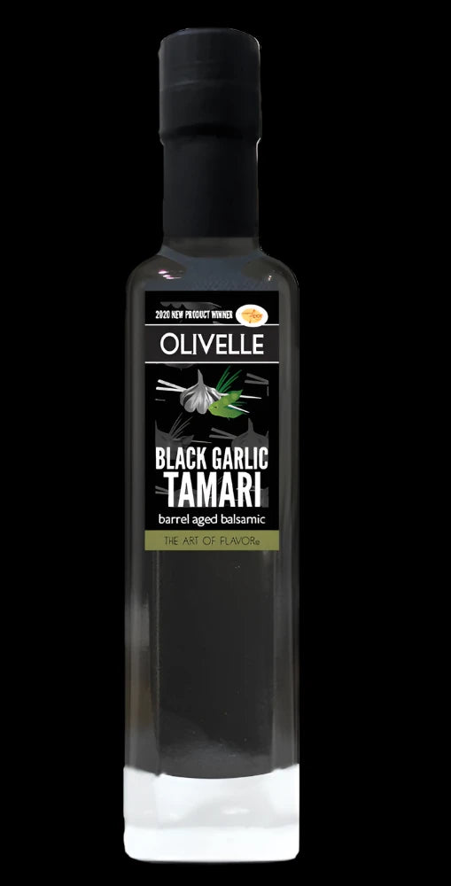 Olivelle Black Garlic Tamari Barrel Aged Balsamic Vinegar (Gluten Free)  250mL