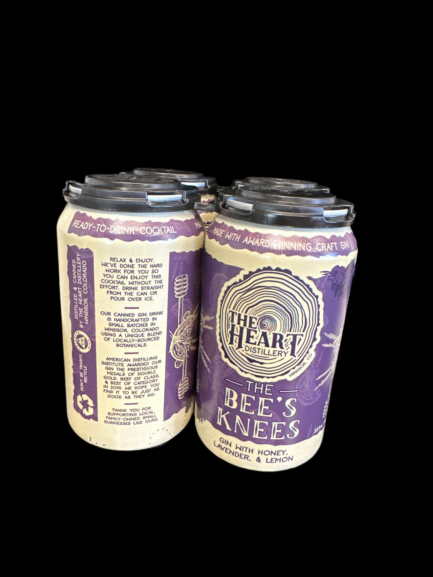 The Bees Knees Gin with Honey, Lavender, and Lemon 12oz Cans (4pk)