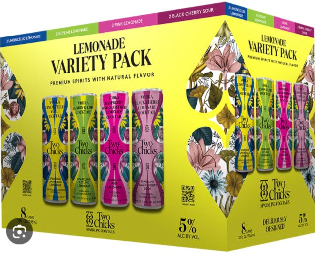 Two Chicks Lemonade Variety Pack 12oz Cans 8pk