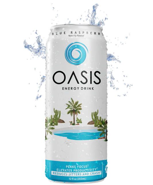 Oasis Blue Raspberry Energy Drink 12oz Single Can