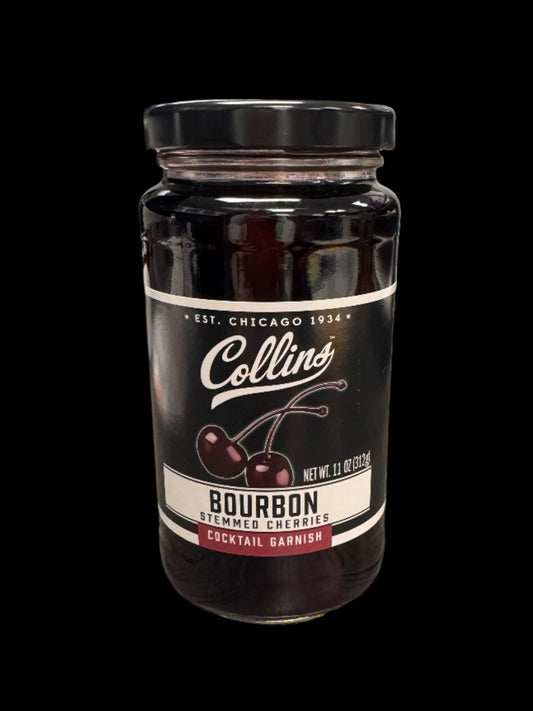 Collins Bourbon Stemmed Cherries 11.2oz Jar