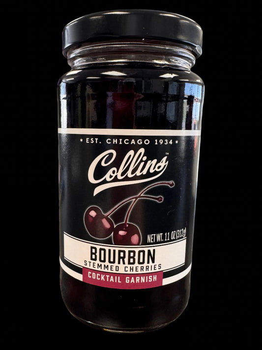 Collins Bourbon Stemmed Cherries 11.2oz Jar