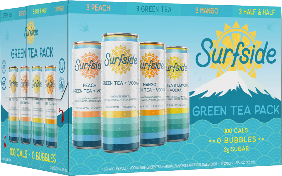 Surfside Green Tea Variety Pack 12oz Cans (8pk)
